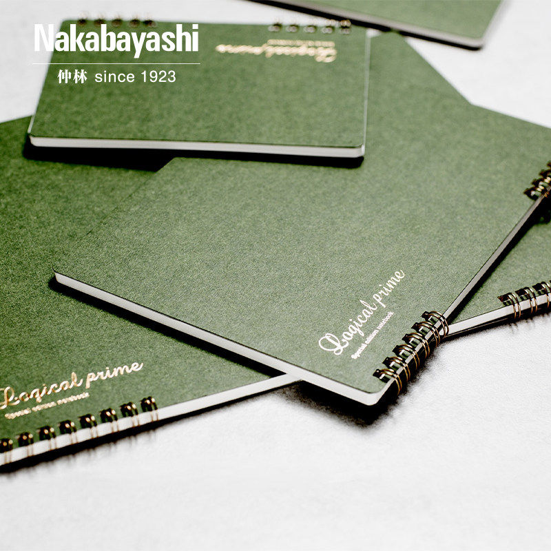 日本nakabayashi仲林线圈本商务笔记本文具A5大学生简约记事本B5螺旋线圈本钢笔速写本复古日记本子旗舰店图片