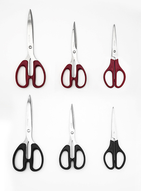 欧标办公剪刀170/174/180/210mm锋利不锈钢美工剪纸刀家用缝纫裁剪手工课多尺寸黑色B2425/B2426/B2427/B2428