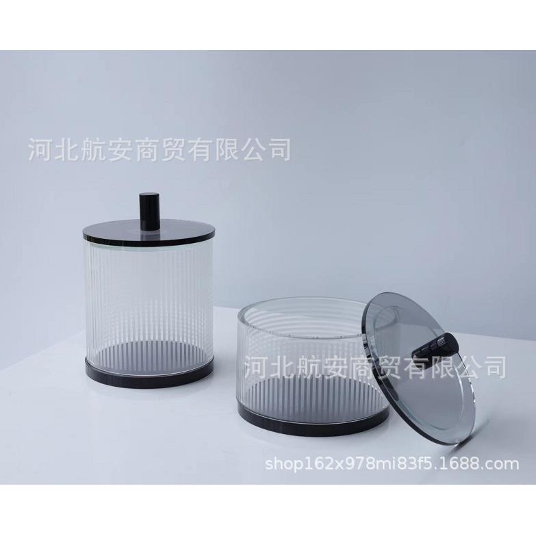 现代简约创意水晶圆形储物罐样板房售楼处桌面餐桌收纳罐饰品摆件