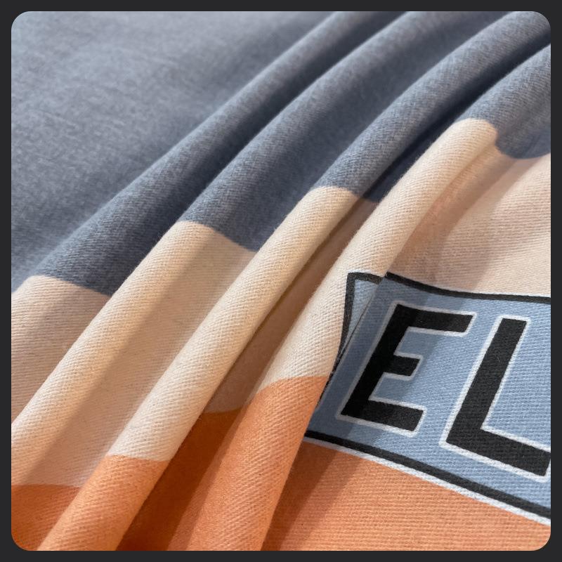 X70T四件套100磨毛床单被套单双人简约四季通用被罩床上