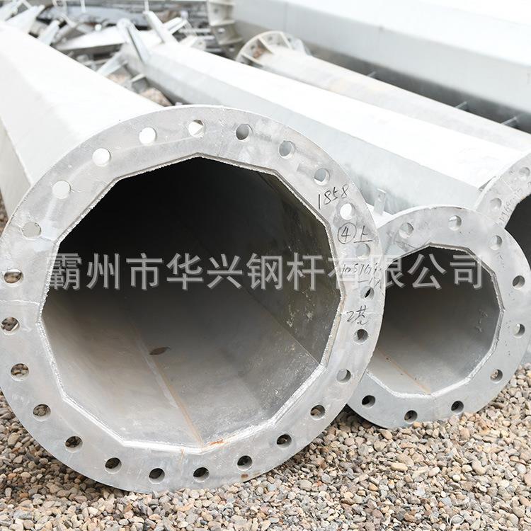 18米钢制电力杆双回路钢管杆电力钢杆耐张钢管塔地脚螺栓