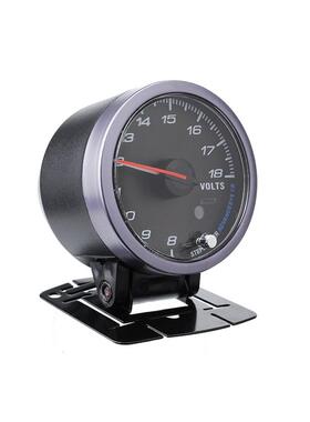 汽车改装电压表2寸12V60mm8-18通用螺旋外壳黑面电压表