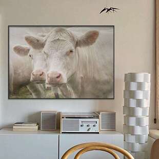 牛气冲天装饰画现代简约风客厅墙横版挂画样板间设计师款摄影挂画