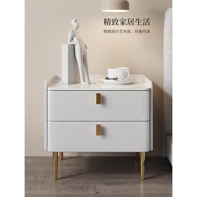 BER67#网红床头柜简约现代轻奢卧室纳米科技布迷你实木床头柜窄小