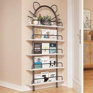 门后置物架极窄超薄收纳简约书架子儿童铁艺绘本落地壁挂收纳