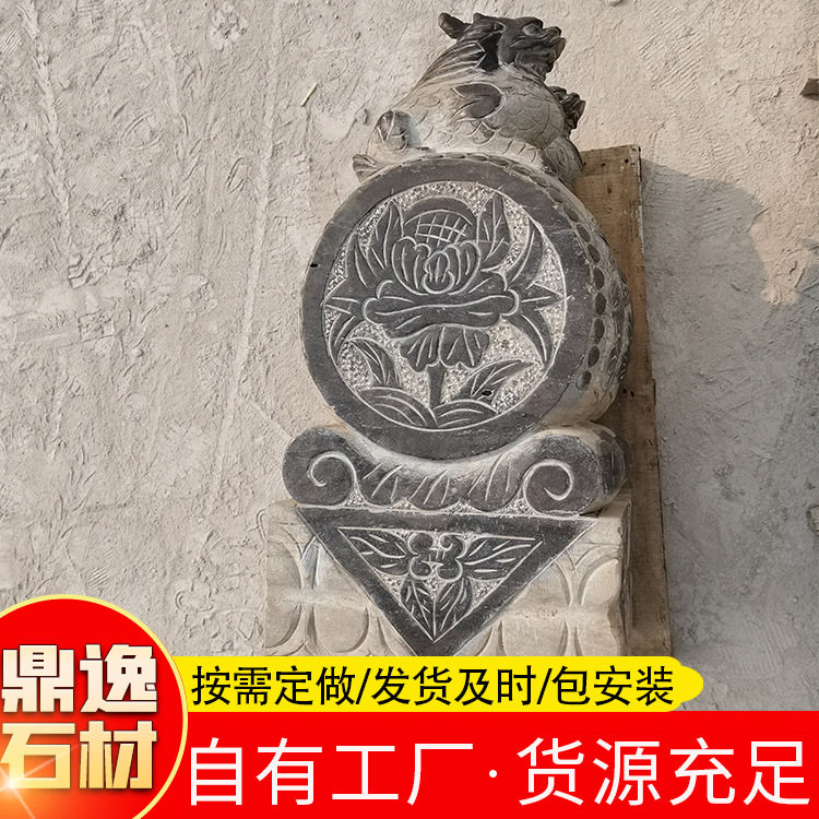 门口仿古石雕摆件门墩抱鼓石一对 门口抱鼓石雕摆件酒店商用摆件图片
