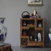 湘妃竹制复古茶水柜茶棚抽屉收纳展示茶具收纳柜