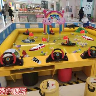 工厂遥控船庙会公园商用方向盘遥控船计时灯光儿童商用遥控船