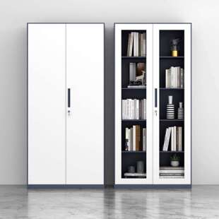 钢制窄边拆装文件柜办公财务铁皮柜带抽屉玻璃门锁资料档案收纳柜