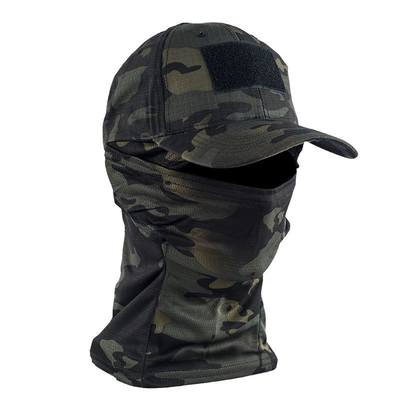 MEGE战术面罩棒球帽全脸防护提升头套迷彩防寒面具男透气防风防尘