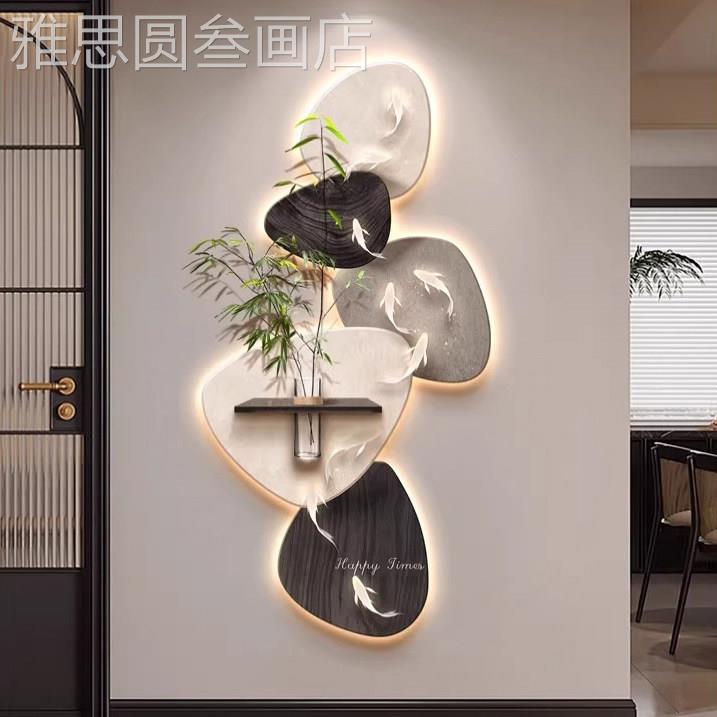 中古风九鱼玄关装饰入户正对图门走廊过道挂客造厅景墙壁灯定做图片