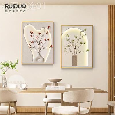 网红治愈系餐厅装代饰画高厅级感绿植客厅画背联景墙挂现简约饭两