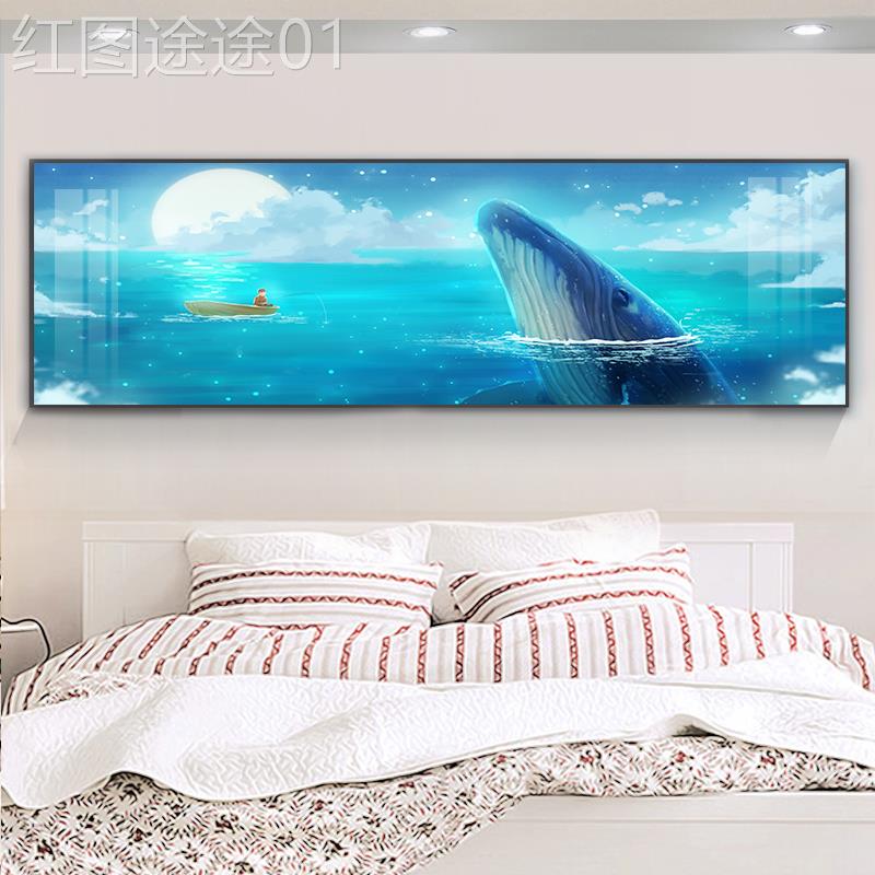 网红儿房室间床头装饰画北孩欧简卧童约卧室壁画卧室墙画男孩女房