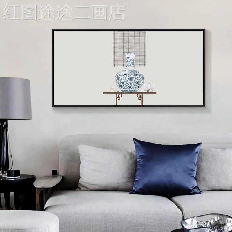 网红表箱版装电饰横画大尺寸免打孔挂画箱禅意花瓶入户电源网线盒