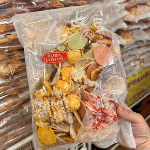 【现货刚到】日本名古屋特产虾片什锦海鲜全家福袋装280g混合仙贝