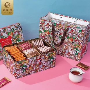 锦华西饼点曲奇饼干蛋卷趣味宝盒多口味糕点休闲零食儿童伴手礼物