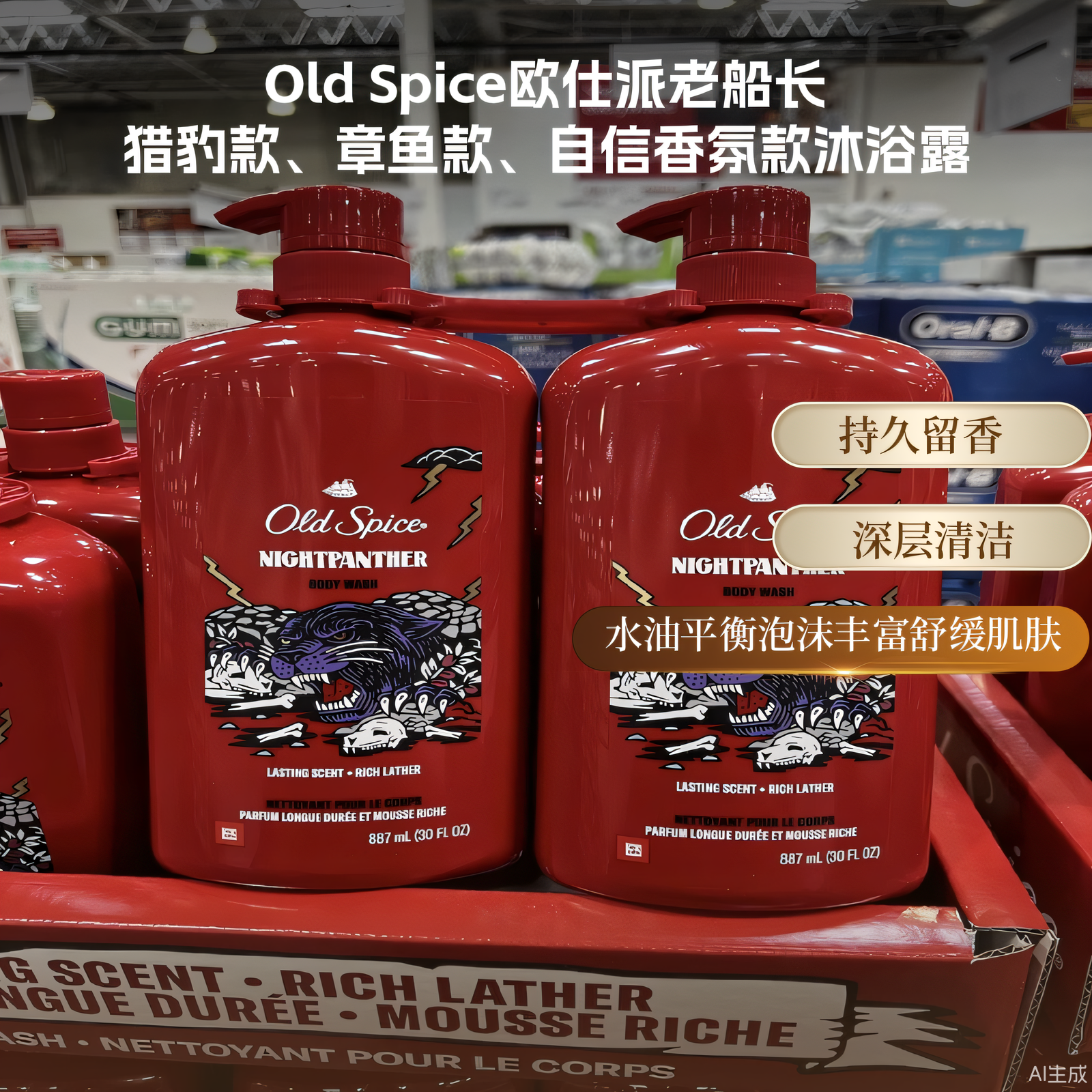 OldSpice欧仕派持久留香沐浴露