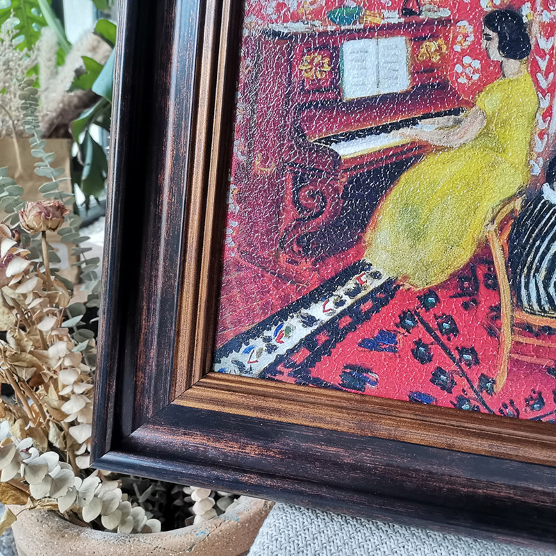 可可的画廊马蒂斯钢琴课油画北欧轻奢小众复古客厅装饰画钢琴摆台