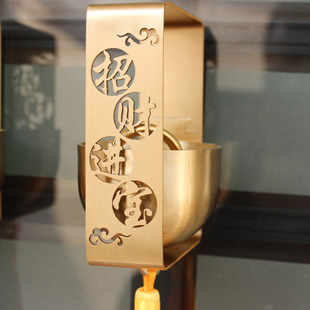 新纯铜开门铃铛店铺进门提醒铃铛装饰H挂件防盗家用声音清脆铜门