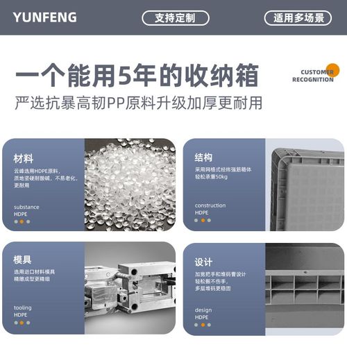 新红色400x300x147 塑料周转箱F物流加厚筐长方形箱子整理盒物料
