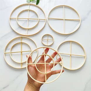 新风铃骨架diy古风降纱灯框架吊饰支架打孔N圆形竹圈贝壳饰品圆圈