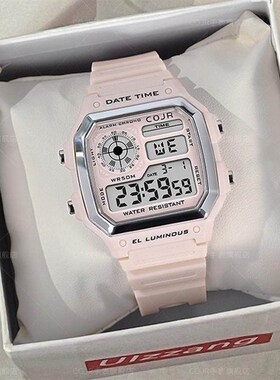 新手表女款初中学生初高中女生iAns风高颜值小方块只看时间儿童电