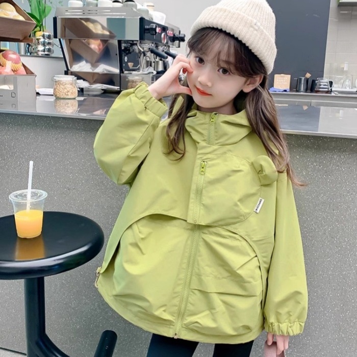 2024新款女童外套春秋洋气网红儿童春款上衣小女孩春装连帽