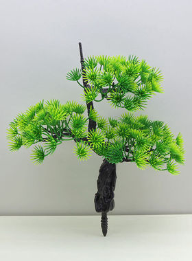 仿真松针柏树枝假花松树盆栽松枝道具花艺塑料花干花叶子假美人松