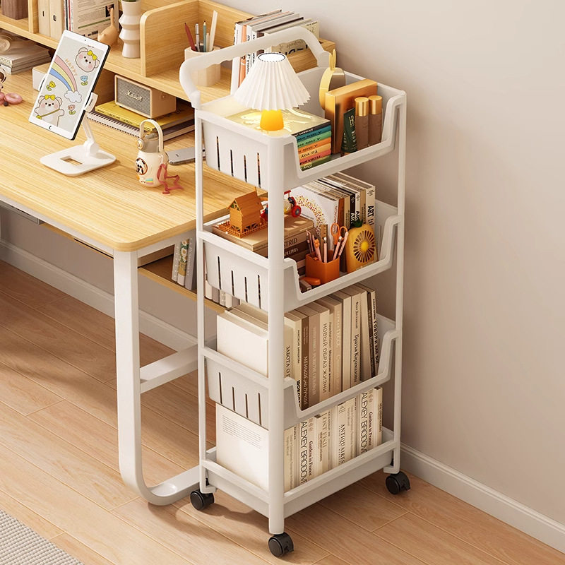 书架置物架落地多层可移动带轮小推车零食杂物桌面旁阅读收纳书柜,收纳整理,书桌收纳置物架,淘宝优惠券,粉丝福利购,淘宝优惠卷