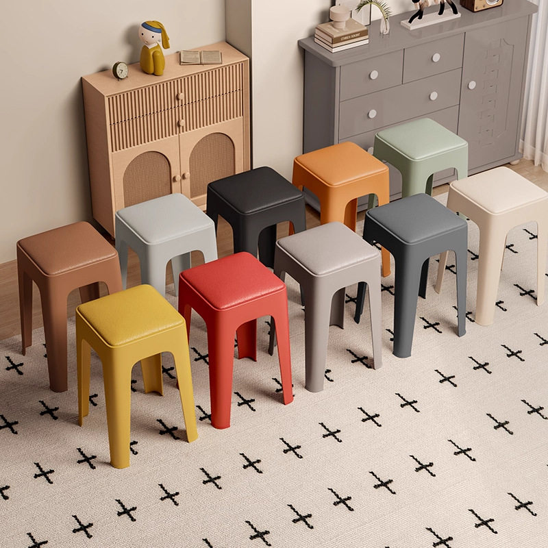 塑料凳子家用加厚可叠放北欧创意A软包板凳现代简约客厅餐桌高椅,住宅家具,折叠凳/马扎,淘宝优惠券,粉丝福利购,淘宝优惠卷