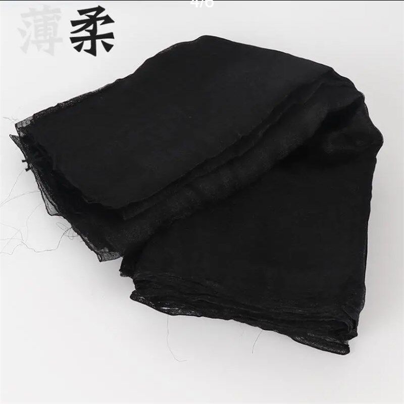 新品戏曲水纱 戏剧包头绉纱软包A头化妆用品黑纱真丝水沙包头布
