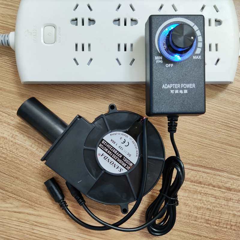 新品12V小型烧烤炉o家用电源调速变压器220V柴火灶鼓风机柴火炉鼓