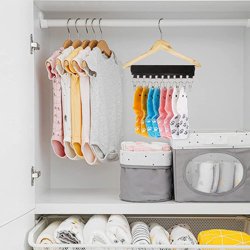 极速多功a能衣帽夹魔术贴自粘夹可携式衣架家用收纳挂架可折叠免