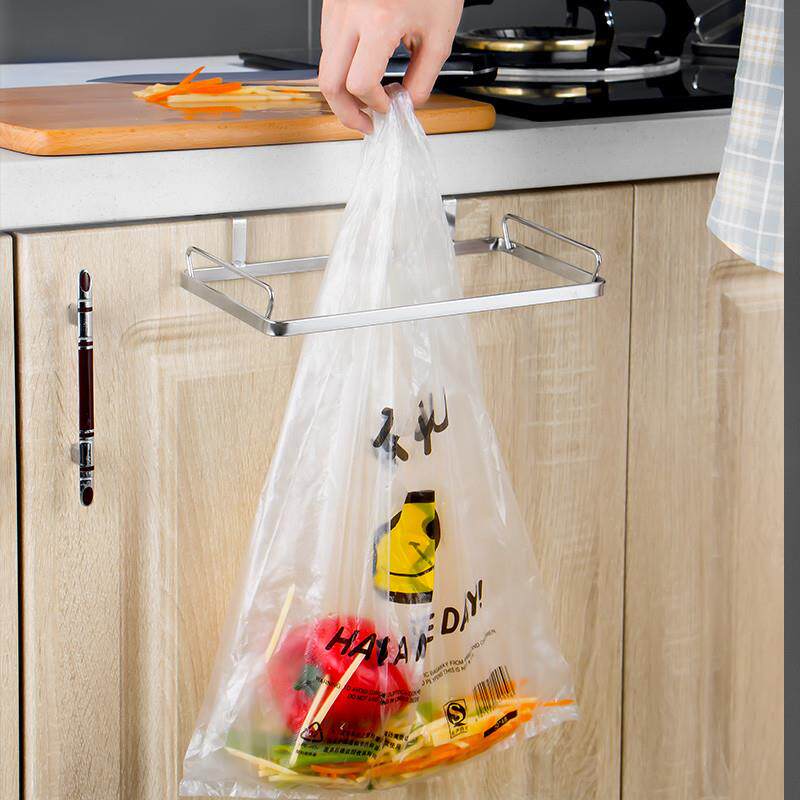 新品厨房垃圾挂架分类垃圾桶不锈钢整体橱柜挂式塑料垃.圾袋固定