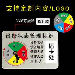 极速设备状态标识牌定制管理工厂车间旋转运N行机台管S理卡机器故