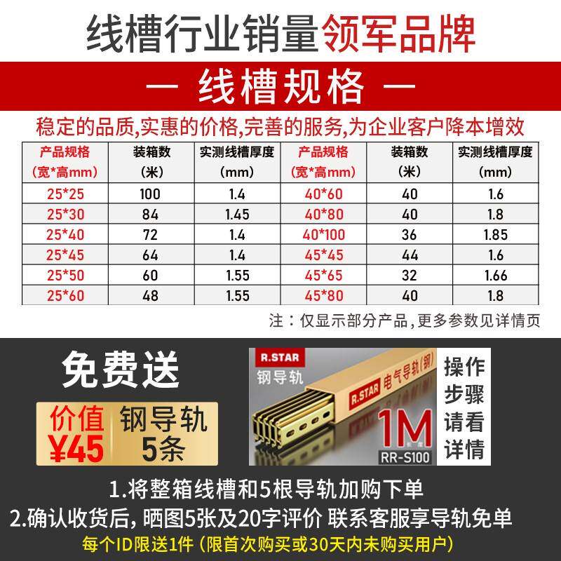 新品线槽pvc配线槽配电柜行线槽电箱机柜走线槽灰30x40x5U0x60x80