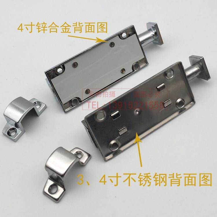 新品不锈钢自动3寸4寸自动弹簧插销按钮锁明装栓木门X化妆室门扣