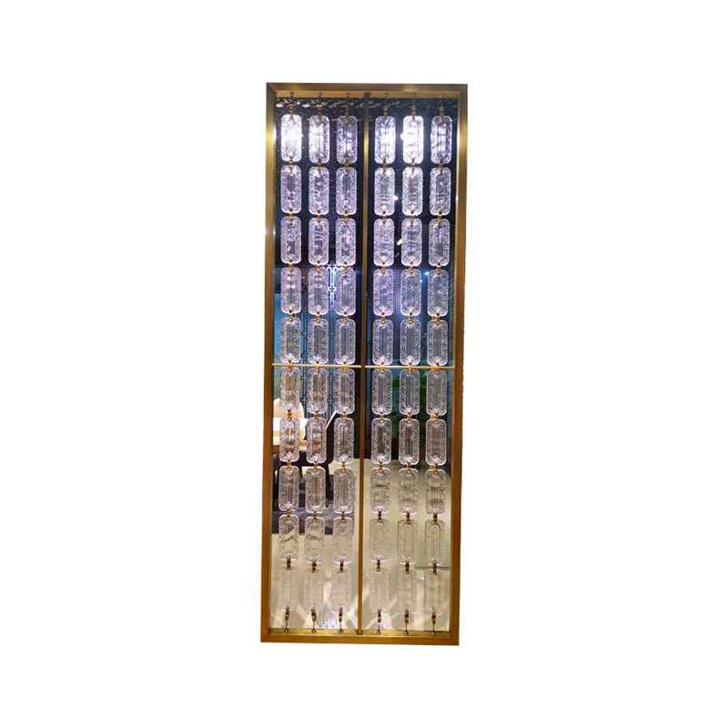 新品不锈钢隔断屏风玻璃r金属雕花客厅隔间屏风别墅装饰墙花格玄