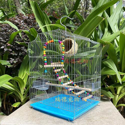 新品包邮虎皮鹦鹉鸟笼大号v不锈钢电镀笼子八哥玄凤牡丹鹦鹉笼鸽