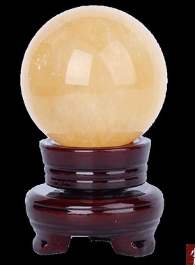 极速黄方解石球黄冰洲石球T摆件原石打磨