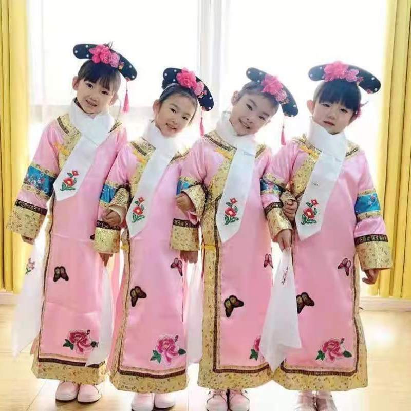 极速六一表演格格服演出儿童女夏C幼儿舞蹈服装驾到满族清装古装