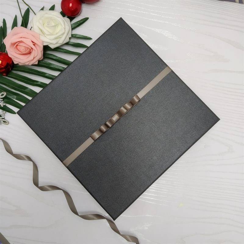 极速定制档黑色精致礼品盒A4w书本画册相册礼物盒生日盒印logo正