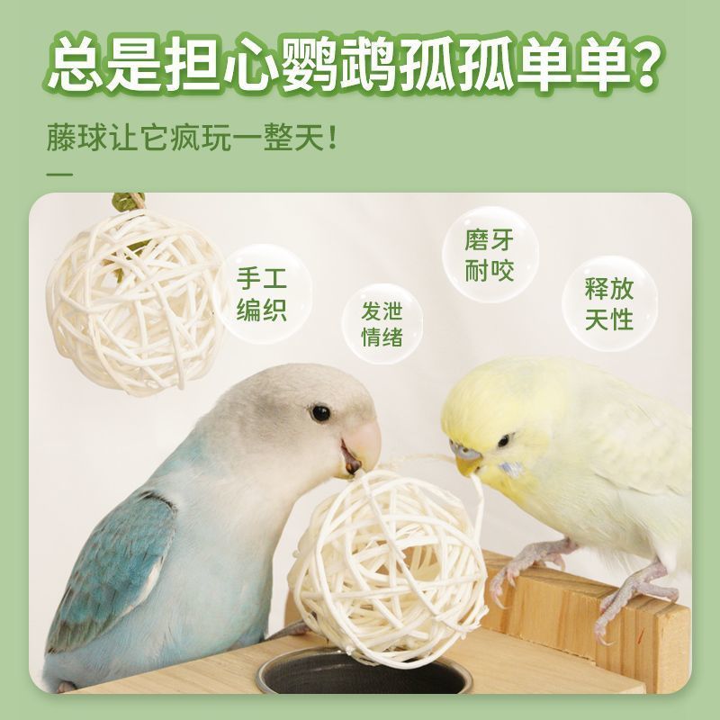鹦鹉藤球啃咬玩具觅食训练磨牙互动玄风虎皮鸟趣味益智力用品