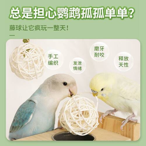鹦鹉藤球啃咬玩具觅食训练磨牙互动玄风虎皮鸟趣味益智力用品
