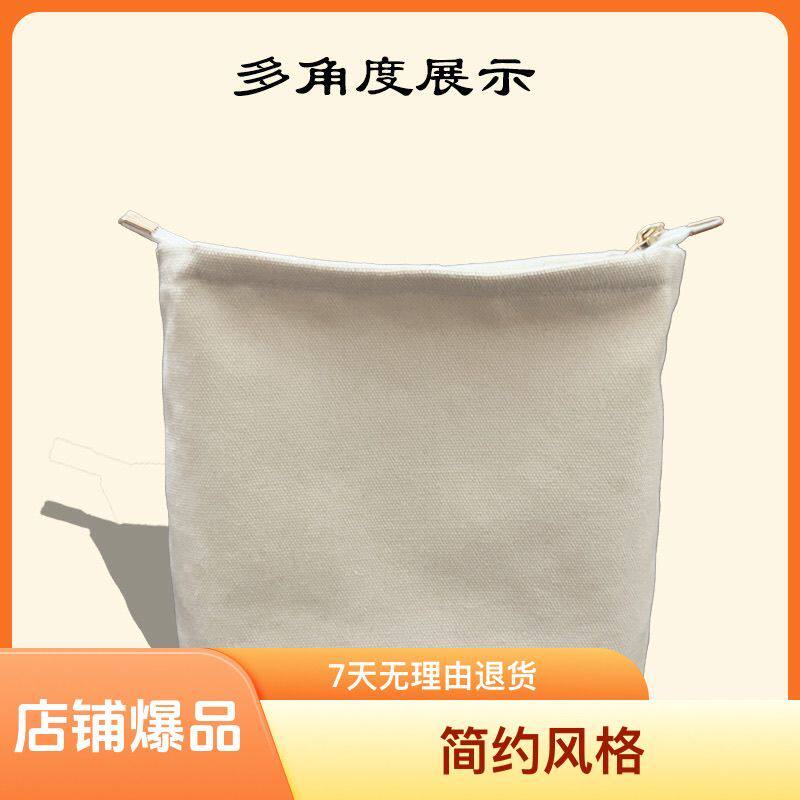 适配手工钩织女包帆布内衬袋纯色拉链大容量规整收纳包中包袋子