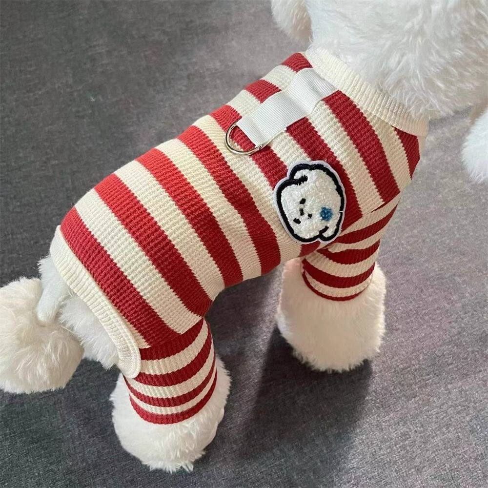 针织秋冬宠物衣服小型犬泰迪比熊雪纳瑞四脚保暖防掉毛狗狗服
