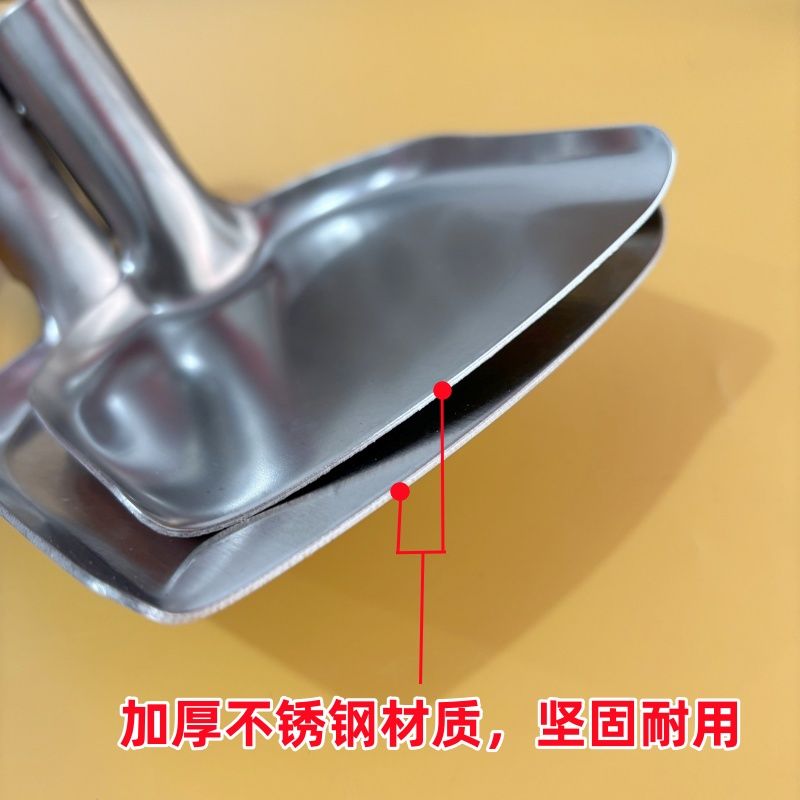 加厚不锈钢木柄老式弯头锅铲餐馆大号炒菜铲头家用厨房铲子