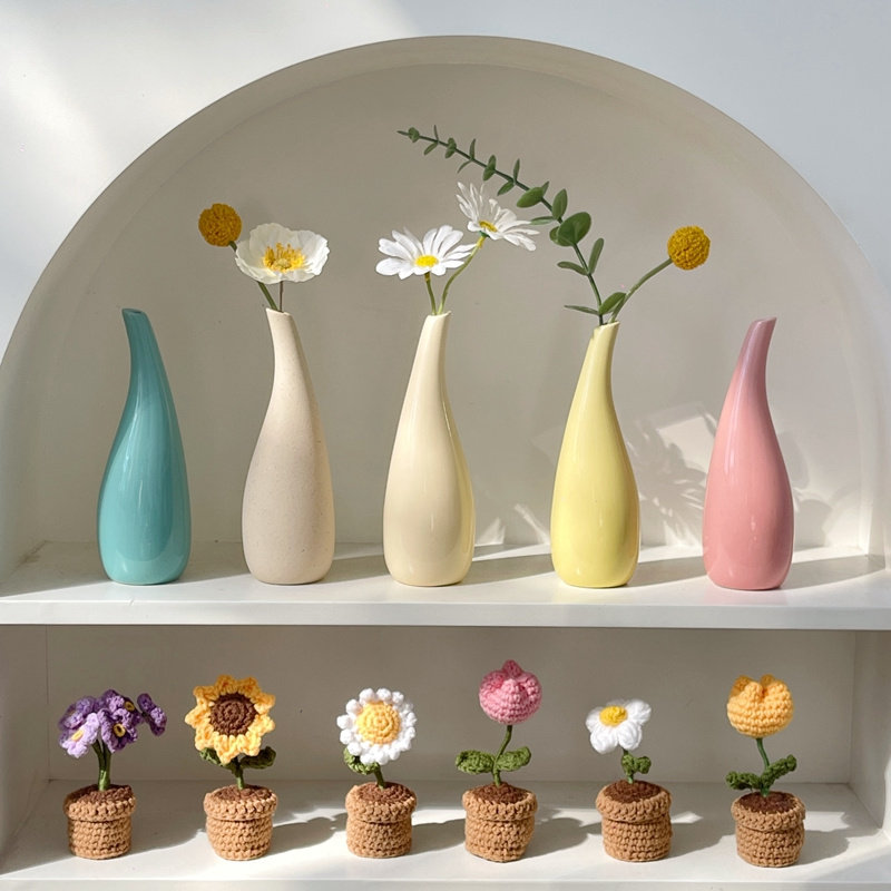 ins北欧高颜值陶瓷花瓶客厅餐桌干花插花家居摆件拍照装饰品