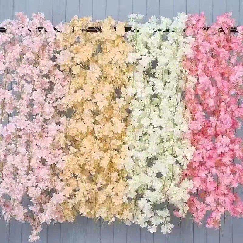 婚庆仿真樱花藤条吊顶管道遮丑室内房间藤蔓花伞吊椅装饰