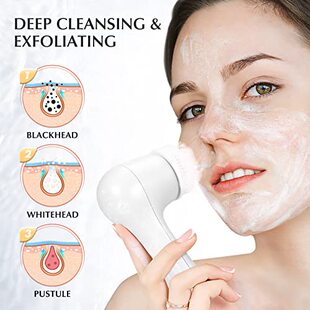 新品Facial Cleansing Brush Face Scrubber: ElectSric Exfoliat